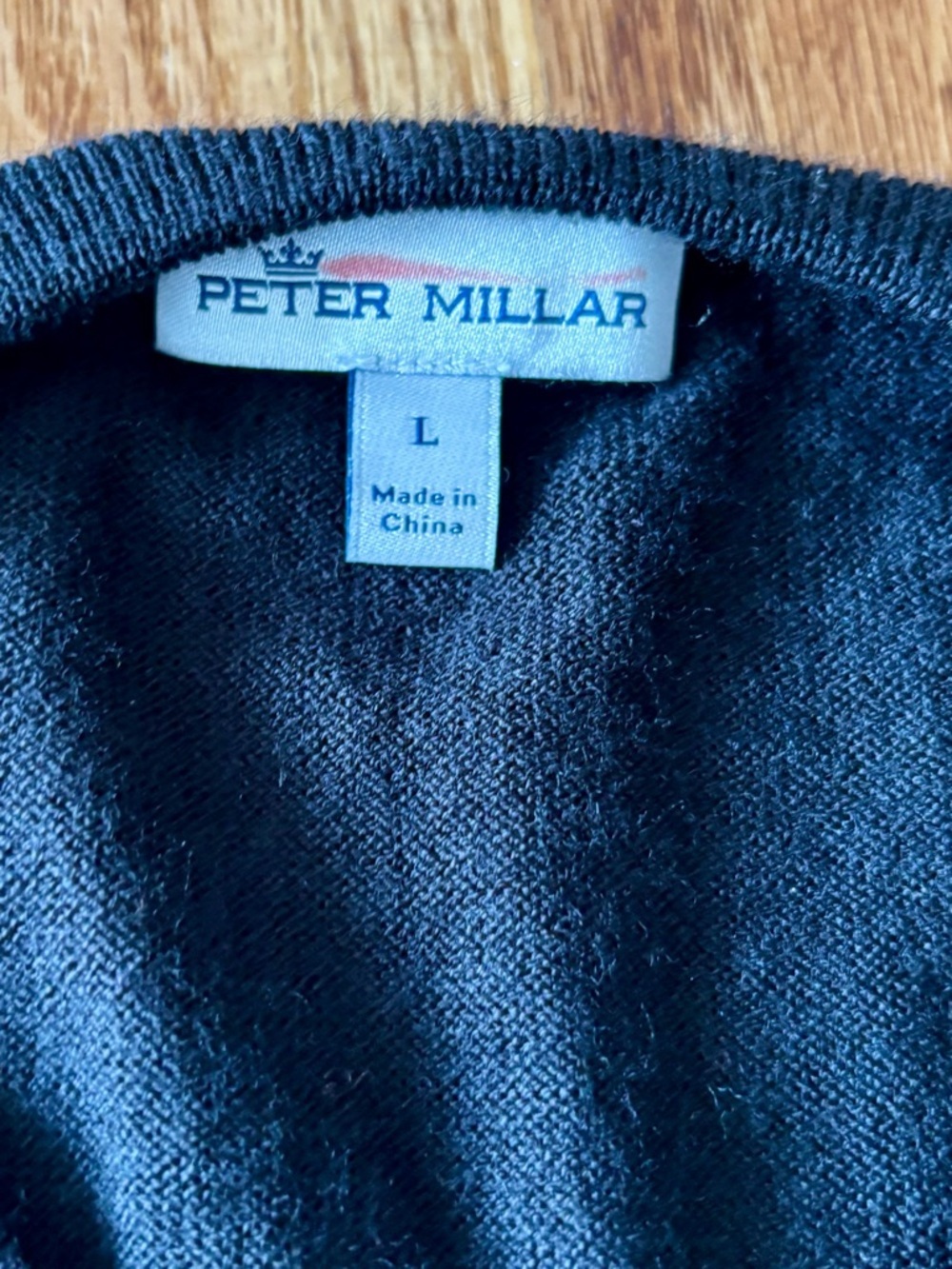 Peter Millar Black V-Neck Sweater - Classic Men's Knit Merino Wool Blend - Picture 2 of 7